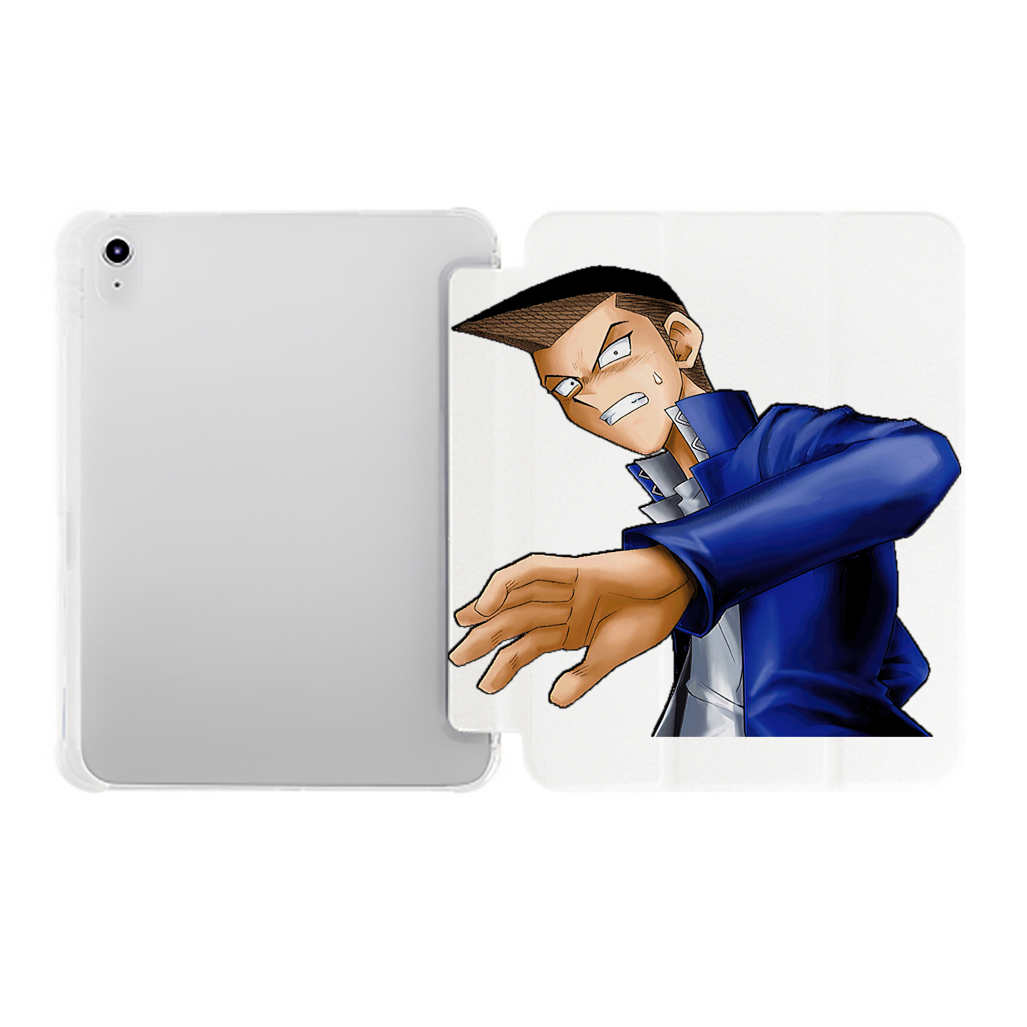 （画像用） 遊☆戯☆王 Yu-Gi-Oh! IPad ケース ペン収納付き 三つ折りスタンド PUレザー×シリコン 対応機種9.5/10.5/10.9インチ